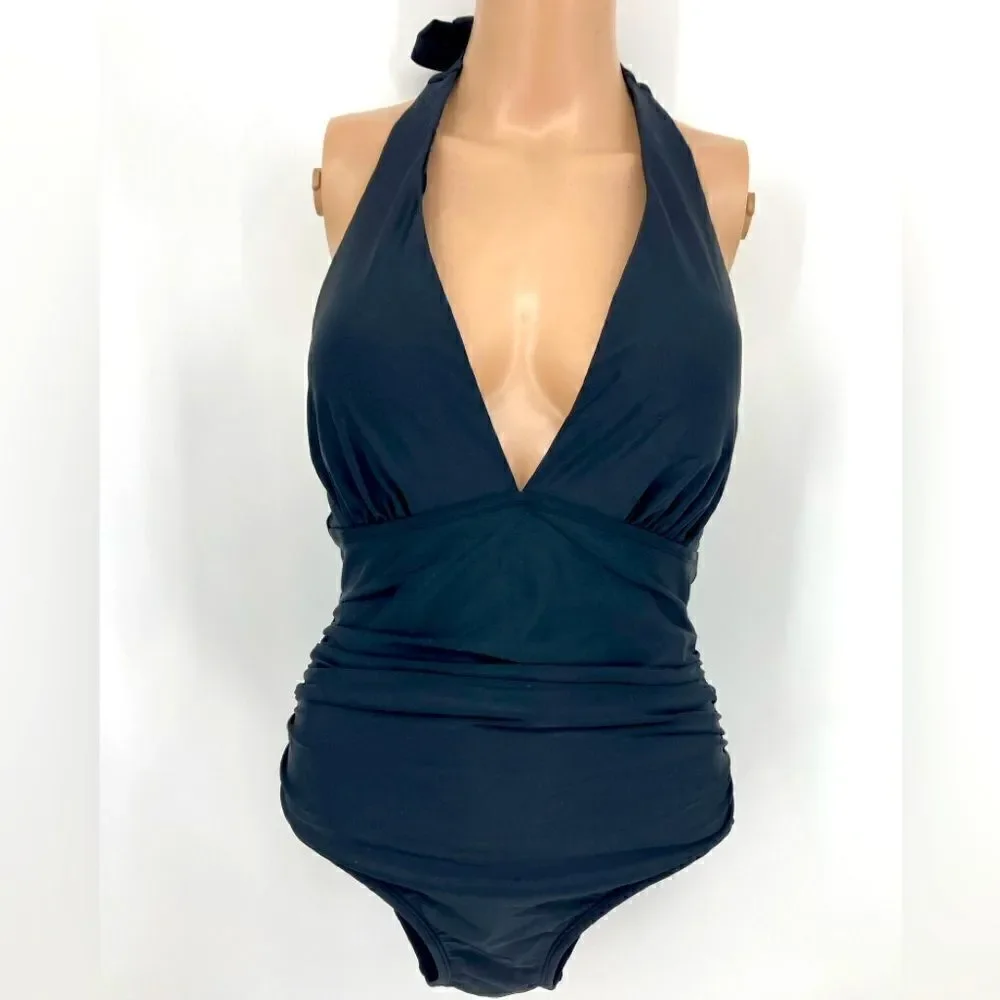 NWT DKNY Black One-Piece Swimsuit Size M/10 - Picture 3 of 12